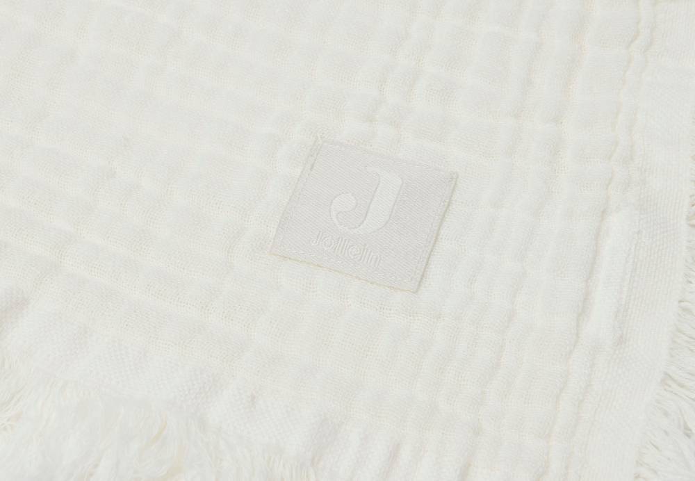 Jollein Decke Wiege Muslin Fringe 75x100cm Ivory 50% Rabatt für begrenzte Zeit