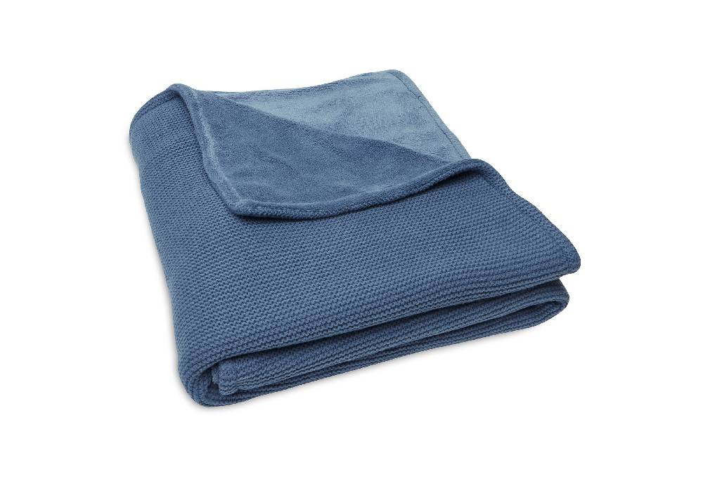 Jollein Decke Kinderbett 100x150cm Basic Knit Jeans Blue/Fleece Rabatte dieses Monats