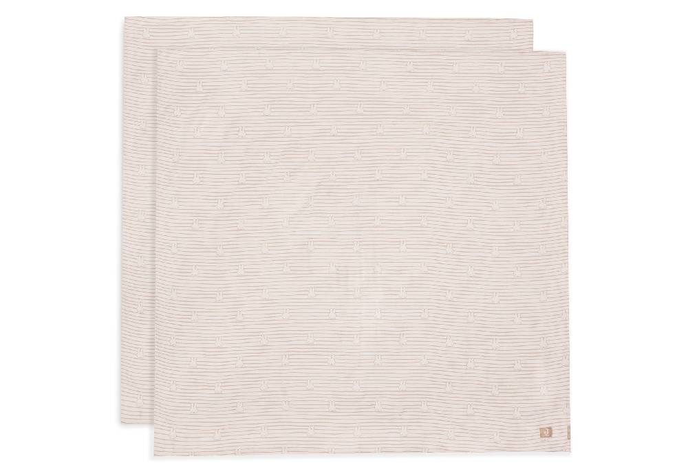 Jollein Mullwindelnn Hydrophil 115x115cm Miffy Stripe Biscuit (2pack Blitzverkäufe