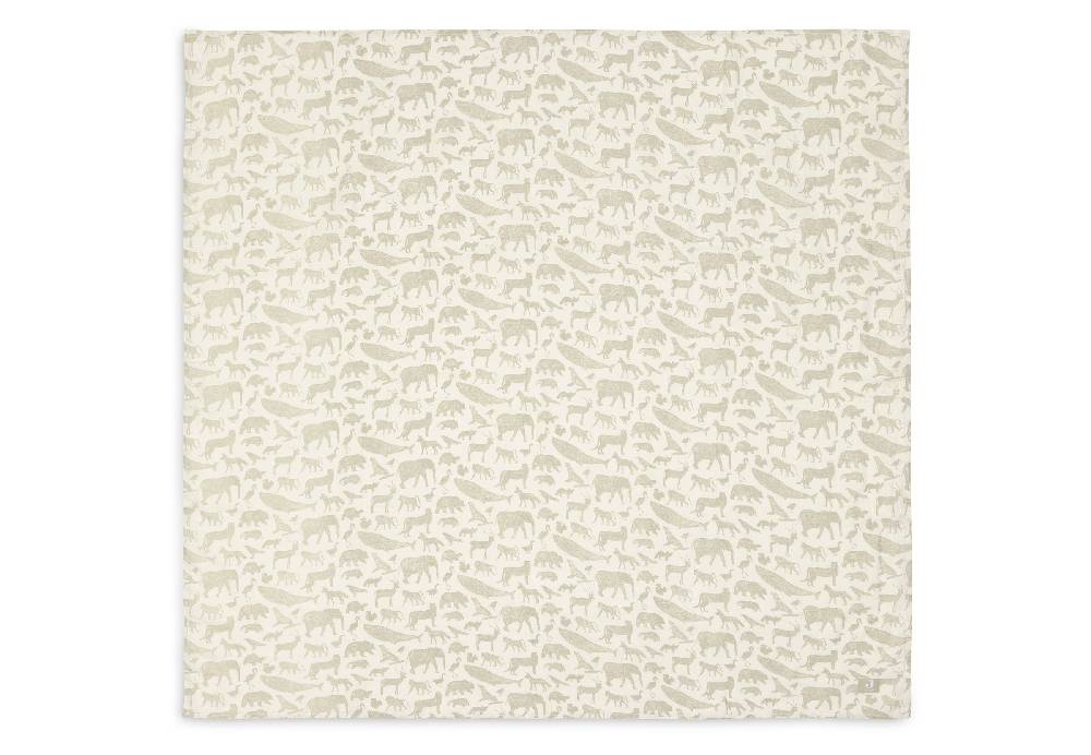 Jollein Mullwindeln Hydrophil 115x115cm Animals Olive Green (2pack) Kostenloser Versand