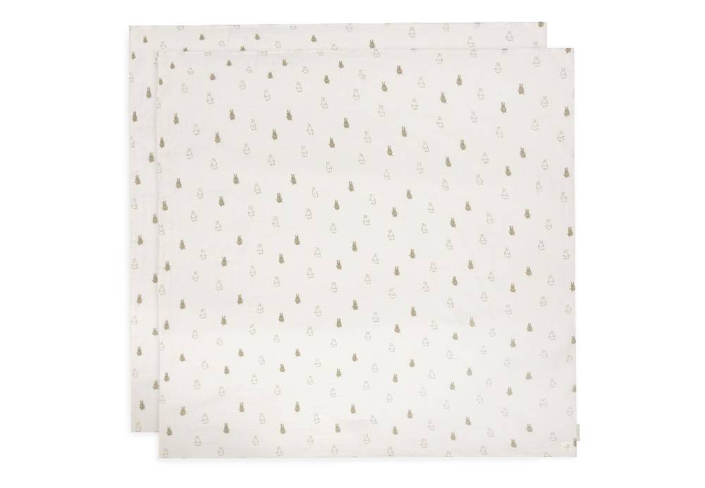 Jollein Mullwindeln Hydrophil 115x115cm Happy Miffy Olive Green (2p) Fabrikpreis