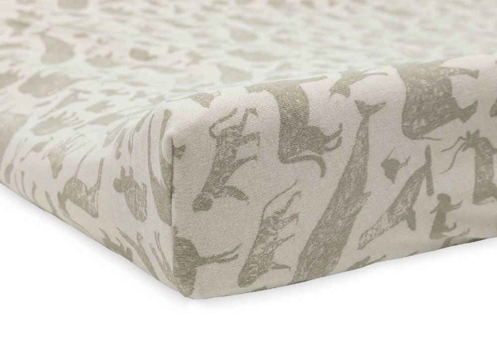 Jollein Wickelauflagenbezug Jersey 50x70cm Animals Olive Green Saisonschlussverkauf