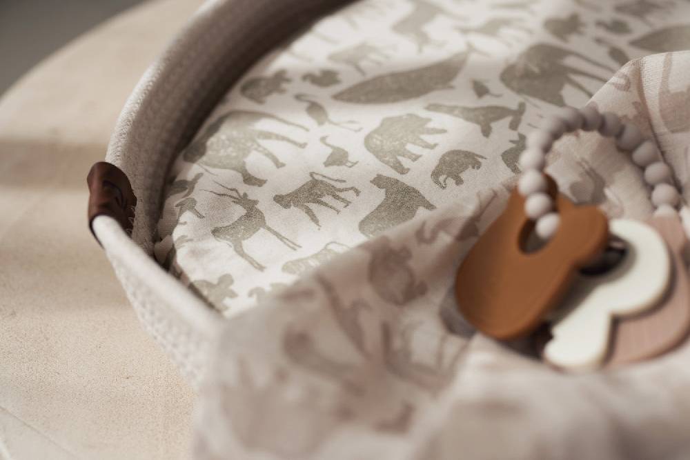 Jollein Wickelauflagenbezug Jersey 50x70cm Animals Olive Green Saisonschlussverkauf