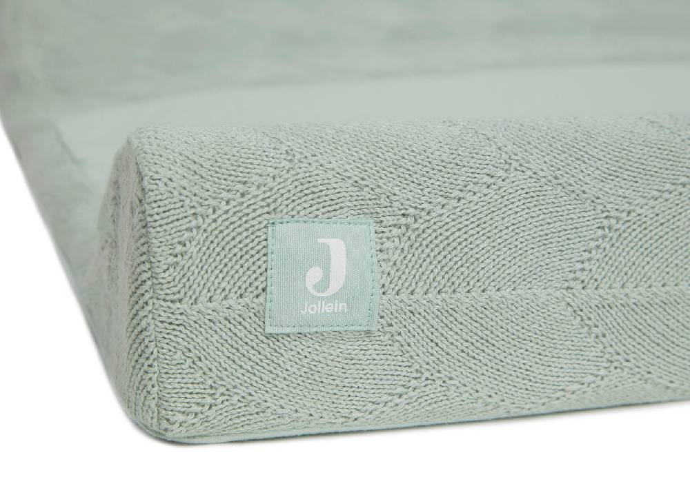 Jollein Wickelauflagenbezug 50x70cm Shell Knit Sea Foam GOTS Weihnachtsangebot