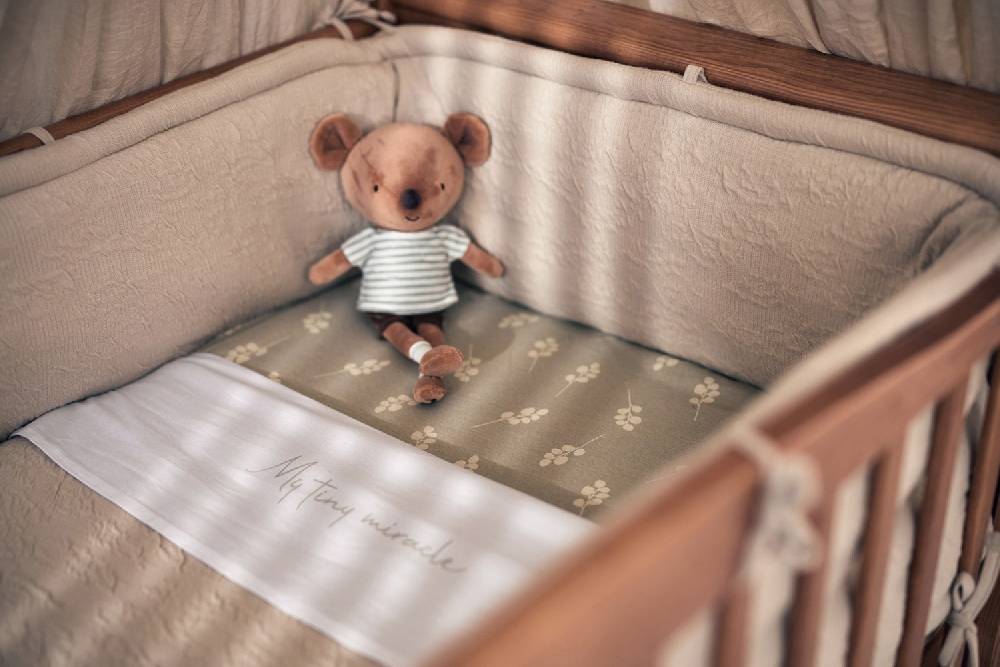 Jollein Bettlaken Kinderbett 120x150cm My Tiny Miracle Olive Green Neueste Stile