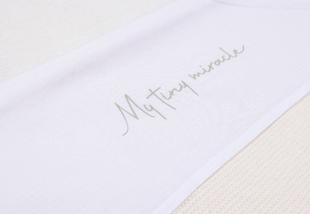 Jollein Bettlaken Wiege 75x100cm My Tiny Miracle Olive Green Letzte 2 Tage