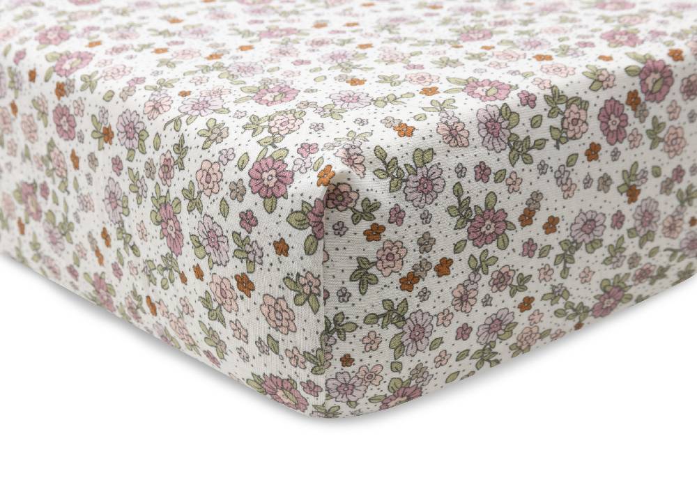 Jollein Spannbettlaken Jersey 70x140/75x150cm Retro Flowers Blitzverkäufe