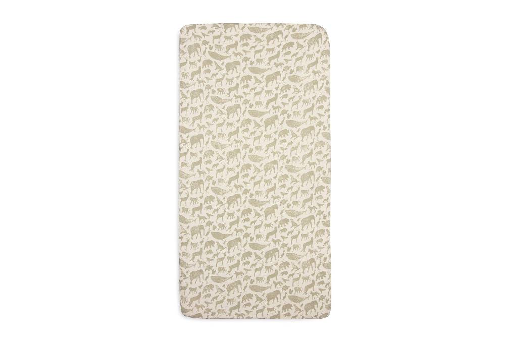 Jollein Spannbettlaken Jersey 40/50x80/90cm Animals Olive Green Cyber Monday