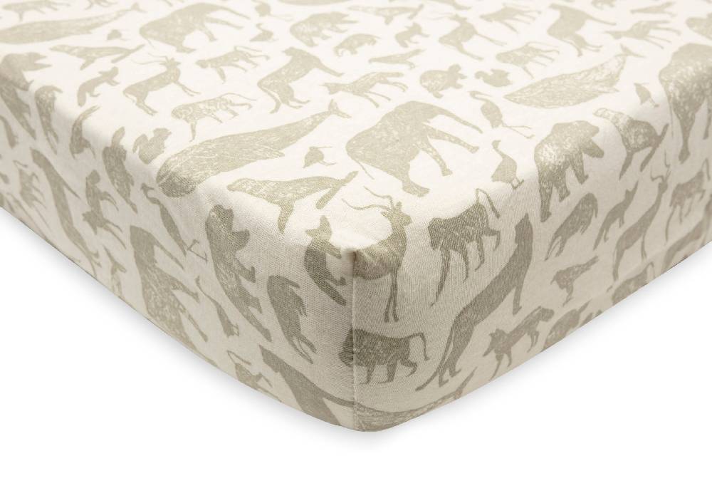 Jollein Spannbettlaken Jersey 40/50x80/90cm Animals Olive Green Cyber Monday