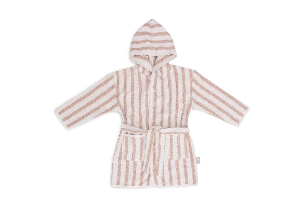 Jollein Bademantel 1-2 Jahre Stripe Frottee Wild Rose GOTS Neueste Mode