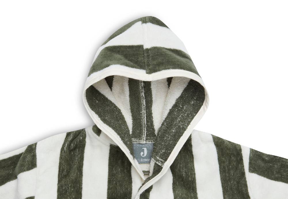 Jollein Bademantel 3-4 Jahre Stripe Frottee Leaf Green GOTS Online Outlet