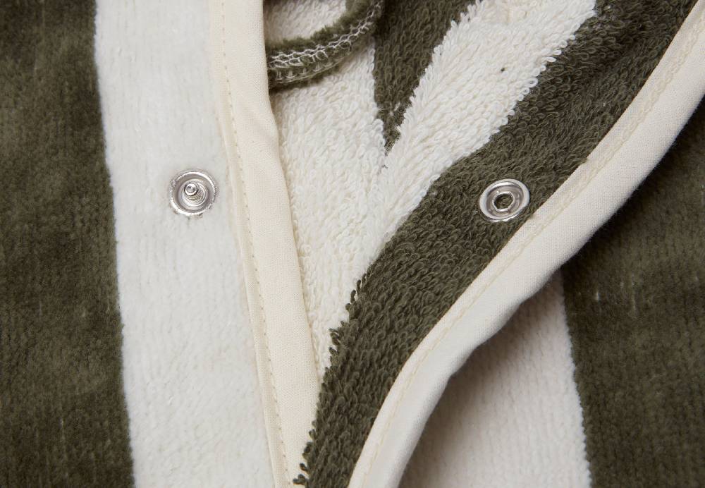 Jollein Bademantel 3-4 Jahre Stripe Frottee Leaf Green GOTS Online Outlet