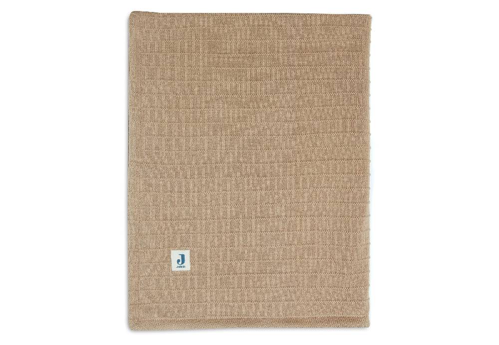 Jollein Decke Wiege 75x100cm Pure Knit Biscuit/Velvet GOTS