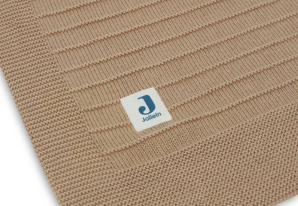 Jollein Decke Wiege 75x100cm Pure Knit Biscuit GOTS Clearance-Verkauf