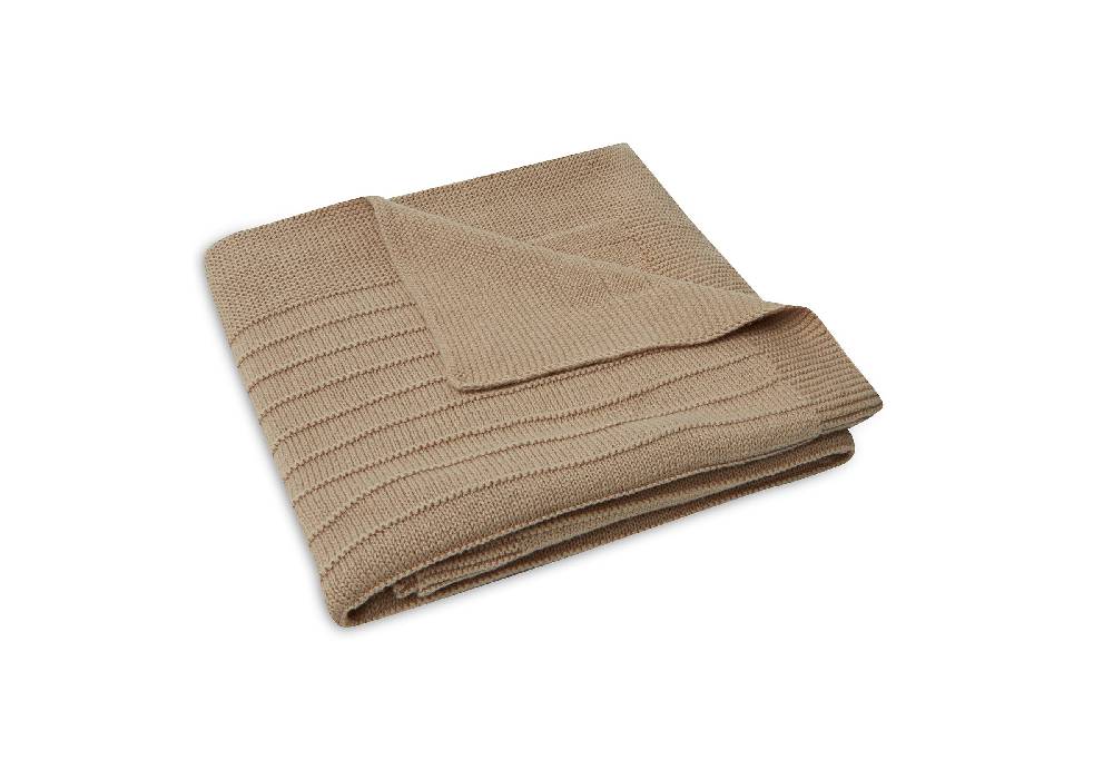 Jollein Decke Wiege 75x100cm Pure Knit Biscuit GOTS Clearance-Verkauf
