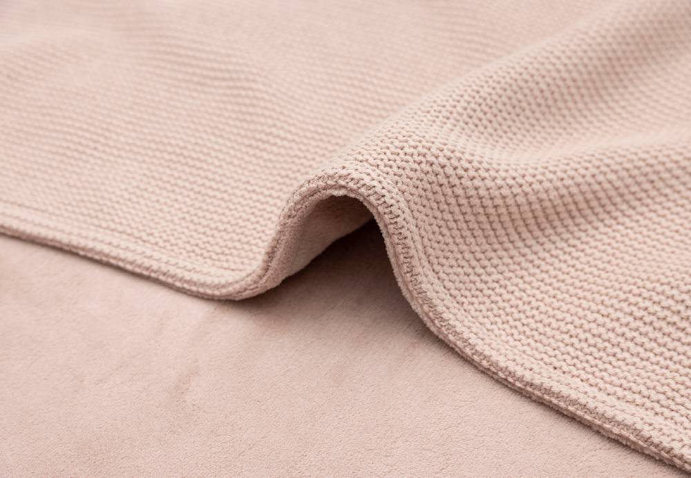 Jollein Decke Wiege 75x100cm Basic Knit Wild Rose/Fleece Im Verkauf