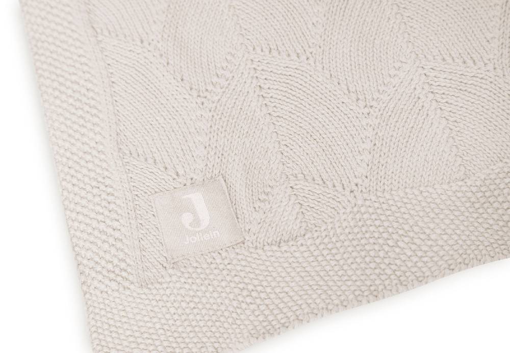 Jollein Decke Kinderbett 100x150cm Shell Knit Nougat GOTS zollfrei