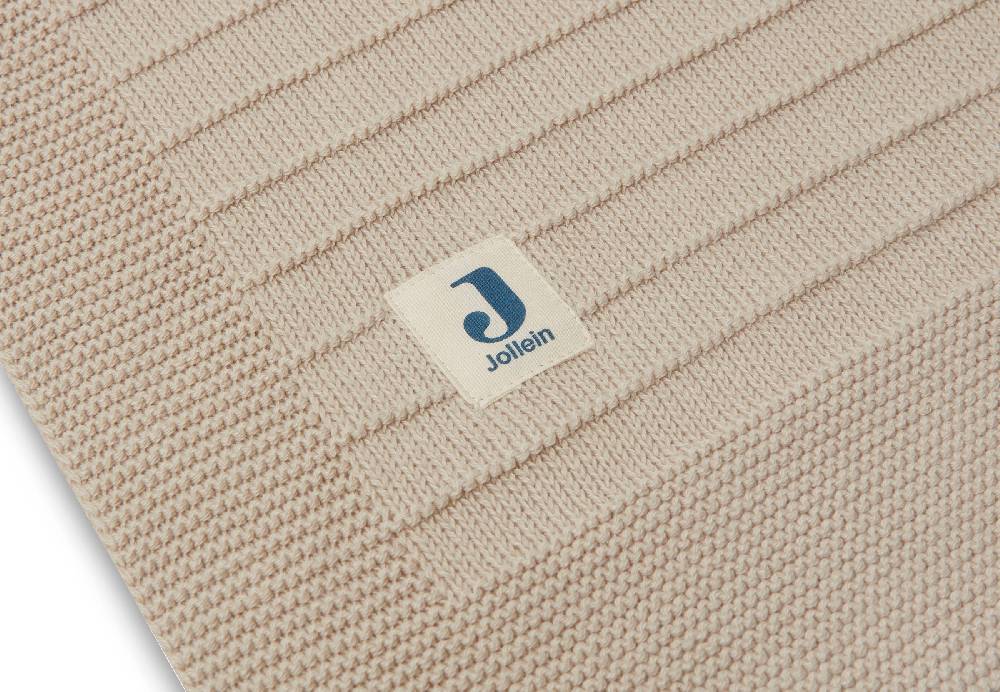 Jollein Decke Kinderbett 100x150cm Pure Knit Nougat GOTS 50% Rabatt für begrenzte Zeit