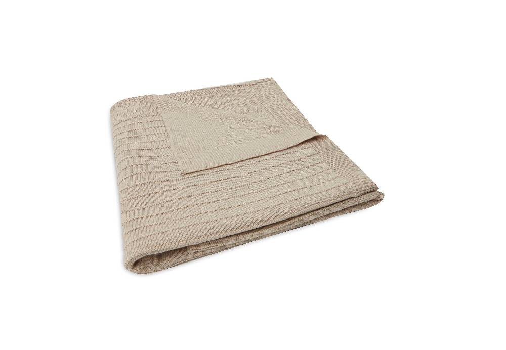 Jollein Decke Kinderbett 100x150cm Pure Knit Nougat GOTS 50% Rabatt für begrenzte Zeit