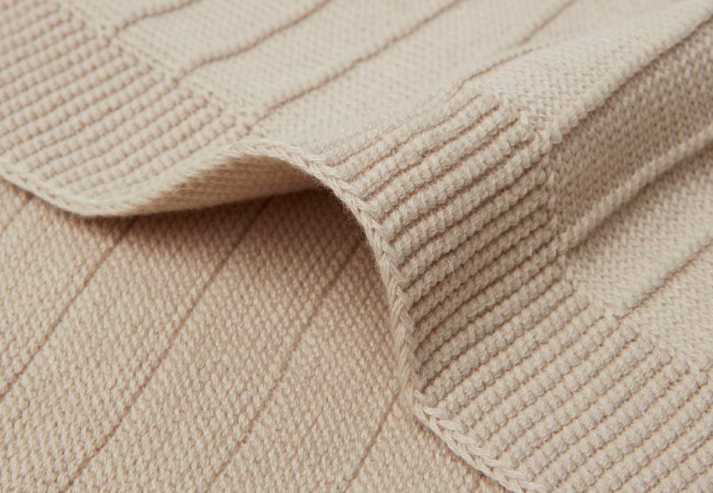 Jollein Decke Kinderbett 100x150cm Pure Knit Nougat GOTS 50% Rabatt für begrenzte Zeit