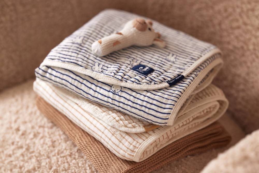 Jollein Deken Wiege 75x100cm Miffy Stripe Navy Verkauf