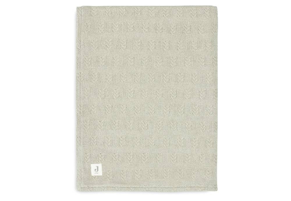 Jollein Decke Wiege 75x100cm Grain Knit Olive Green/Velvet im Angebot