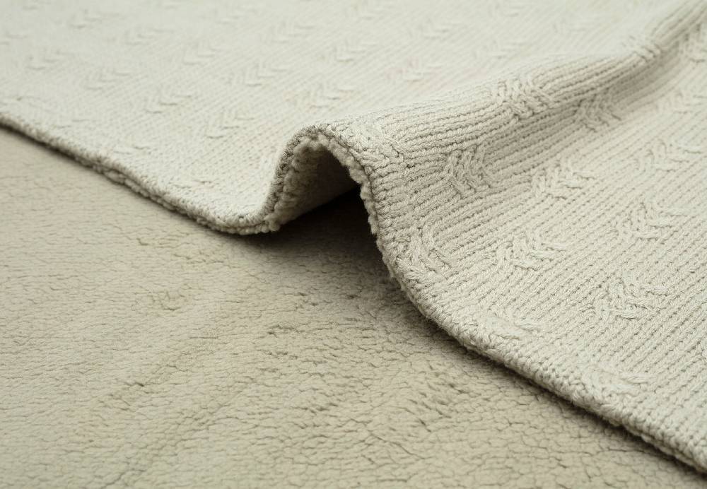 Jollein Decke Wiege 75x100cm Grain Knit Olive Green/Velvet im Angebot
