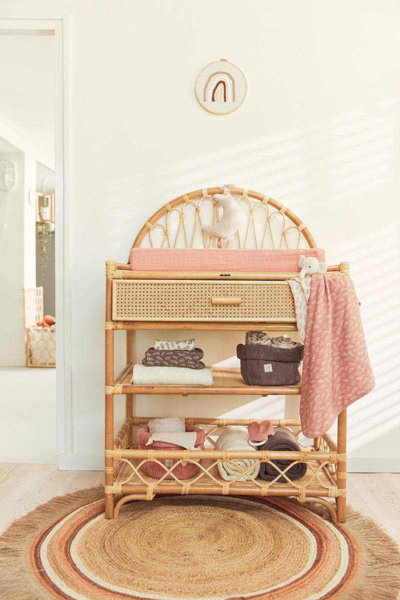 Jollein Wickelauflagenbezug Wrinkled Cotton 50x70cm Rosewood Meist gekauft