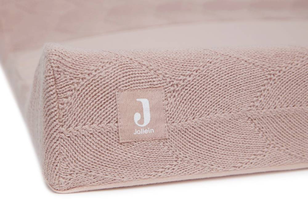 Jollein Wickelauflagenbezug 50x70cm Shell Knit Wild Rose GOTS Flash Sale