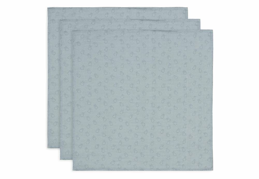 Jollein Spucktuch 70x70cm Miffy Silhouettes - Sea Green - 3 Stück