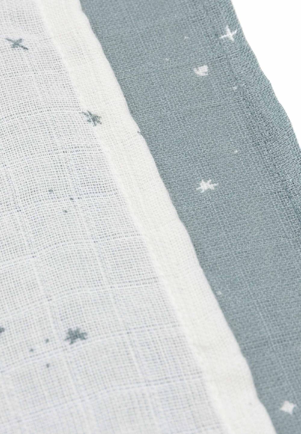 Jollein Spucktuch 70x70cm Twinkling - Sea Green - 3 Stück Zeitlich begrenztes Angebot