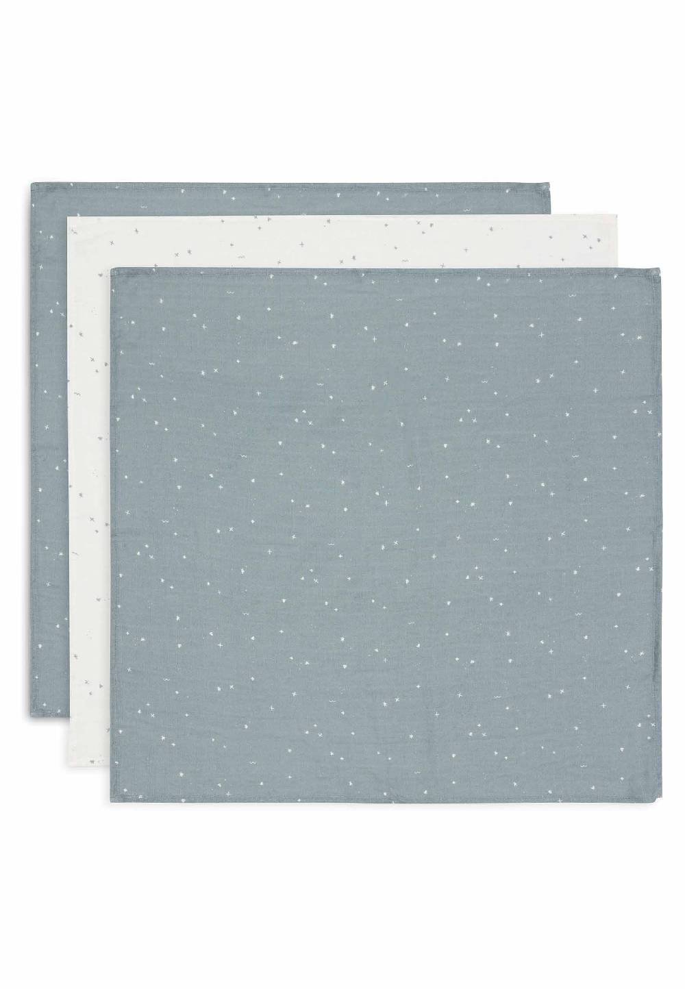 Jollein Spucktuch 70x70cm Twinkling - Sea Green - 3 Stück Zeitlich begrenztes Angebot