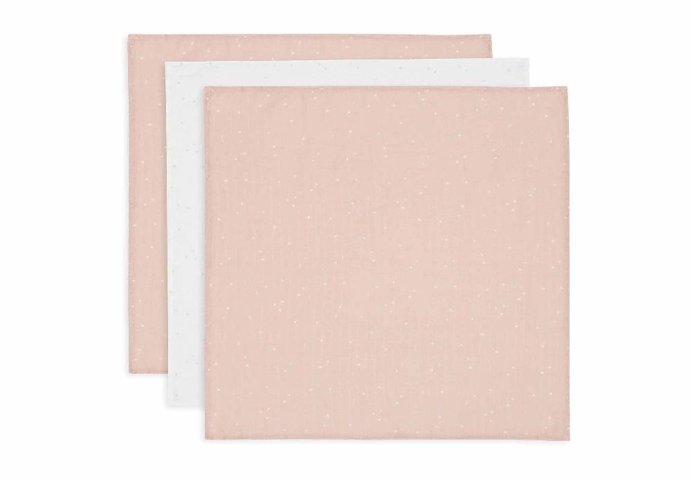 Jollein Spucktuch 70x70cm Twinkling - Wild Rose - 3 Stück Exklusive Angebote