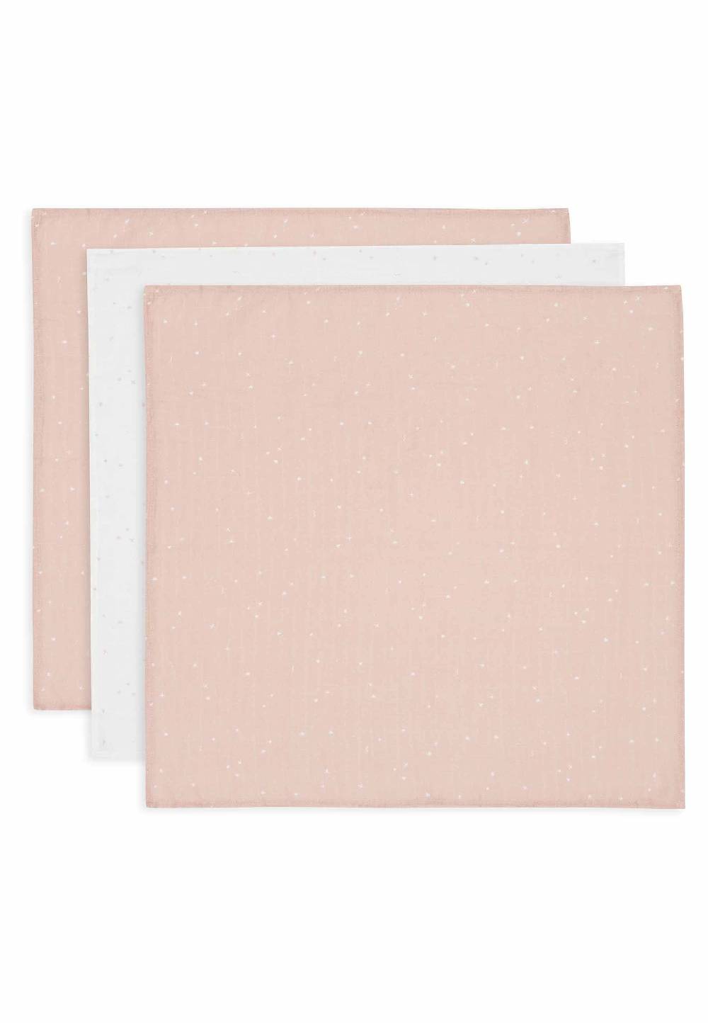 Jollein Spucktuch 70x70cm Twinkling - Wild Rose - 3 Stück Exklusive Angebote