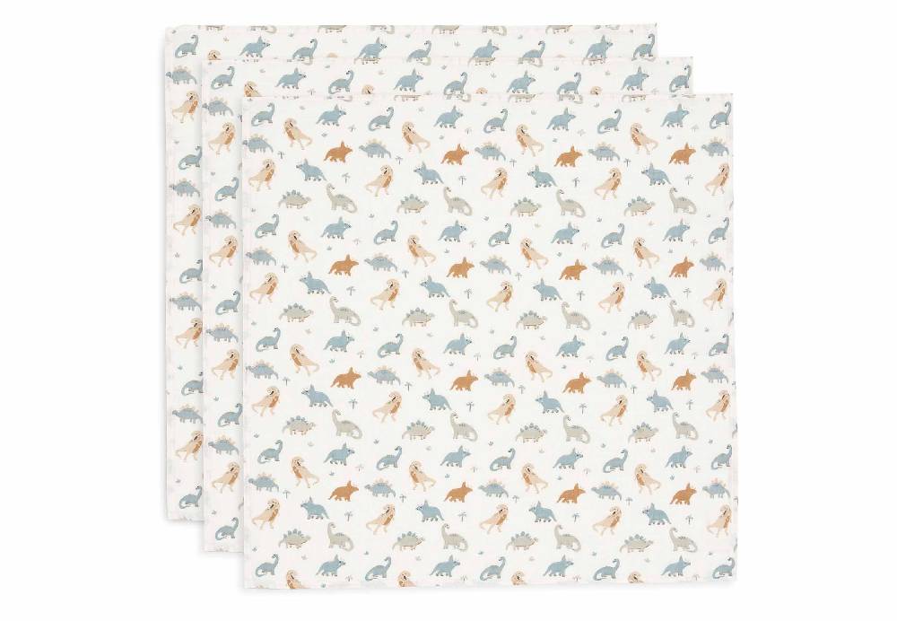 Jollein Spucktuch 70x70cm - Roarsome - 3 Stück