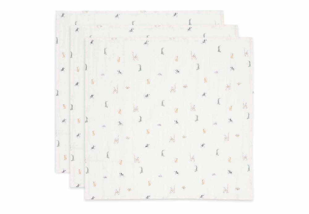 Jollein Spucktuch 70x70cm - Jungle Jambo - 3 Stück Große Rabatte