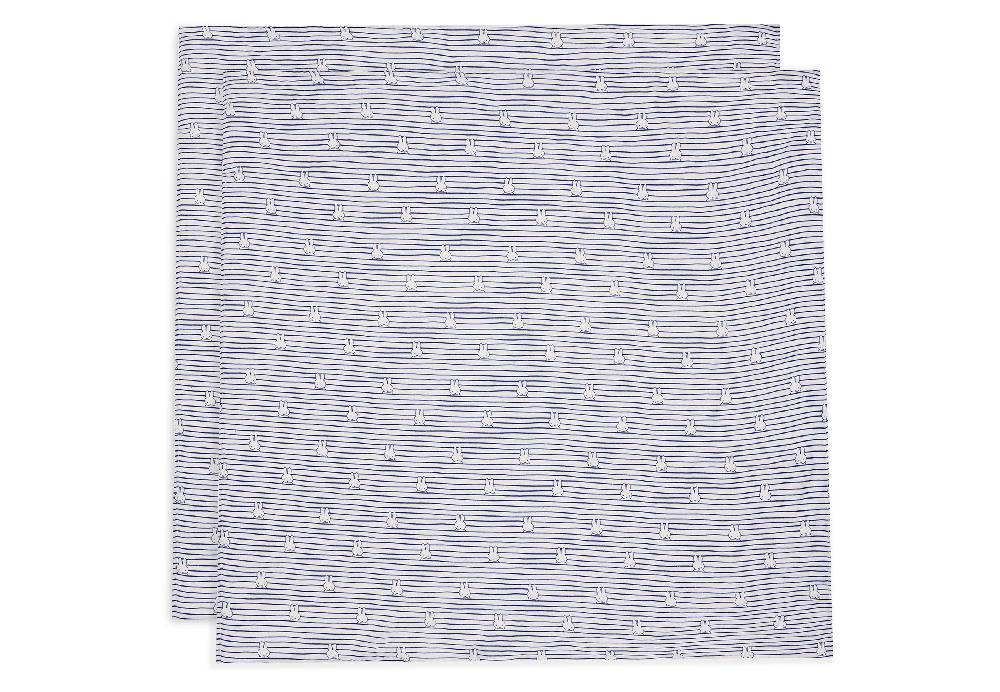 Jollein Mullwindelnn Hydrophil 115x115cm Miffy Stripe Navy (2pack) Bestseller