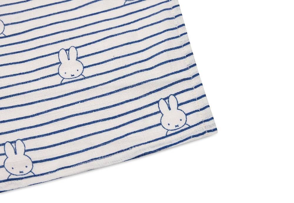 Jollein Mullwindelnn Hydrophil 115x115cm Miffy Stripe Navy (2pack) Bestseller
