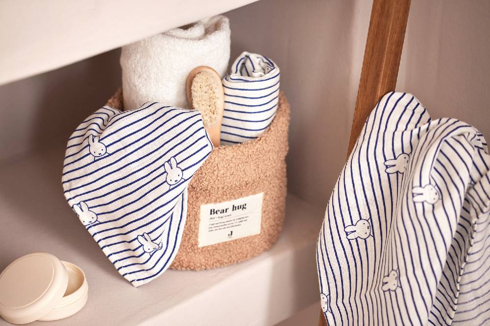 Jollein Mullwindelnn Hydrophil 115x115cm Miffy Stripe Navy (2pack) Bestseller