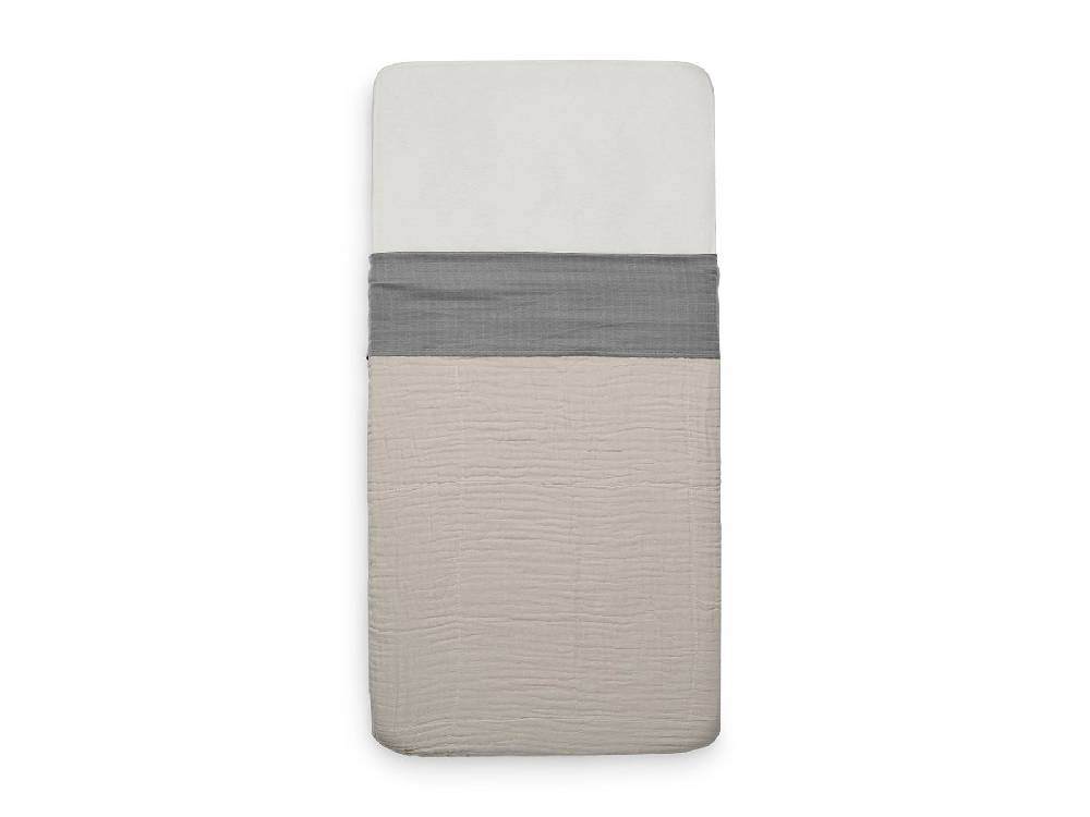 Jollein Bettlaken Wiege 75x100cm Wrinkled Cotton Storm Grey Begrenzte Freigabe