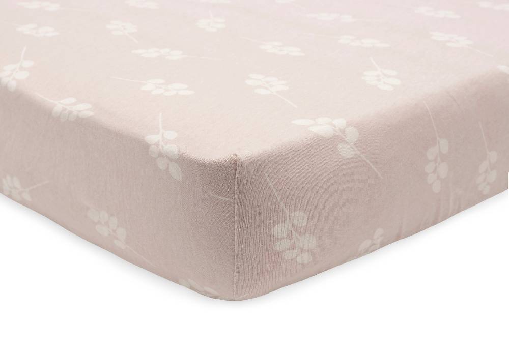 Jollein Spannbettlaken Jersey 70x140/75x150cm Twig Wild Rose Günstiger Verkauf