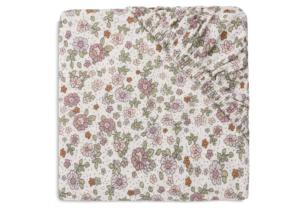 Jollein Spannbettlaken Jersey 60x120cm Retro Flowers Blitzverkäufe