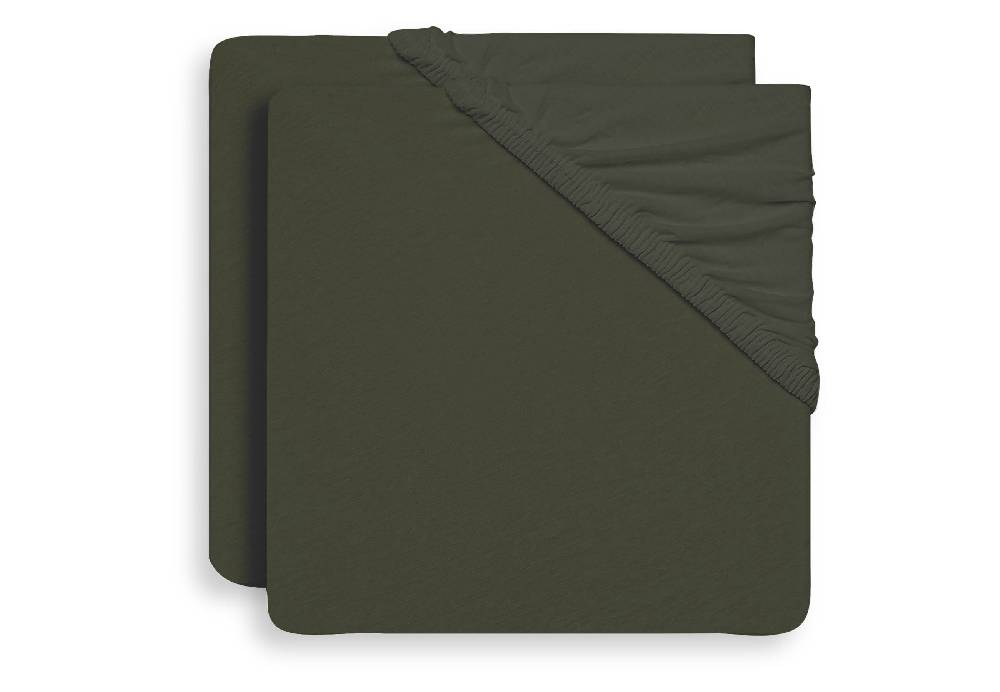 Jollein Spannbettlaken Jersey 60x120cm Leaf Green (2pack) Limitierter Zeitrabatt