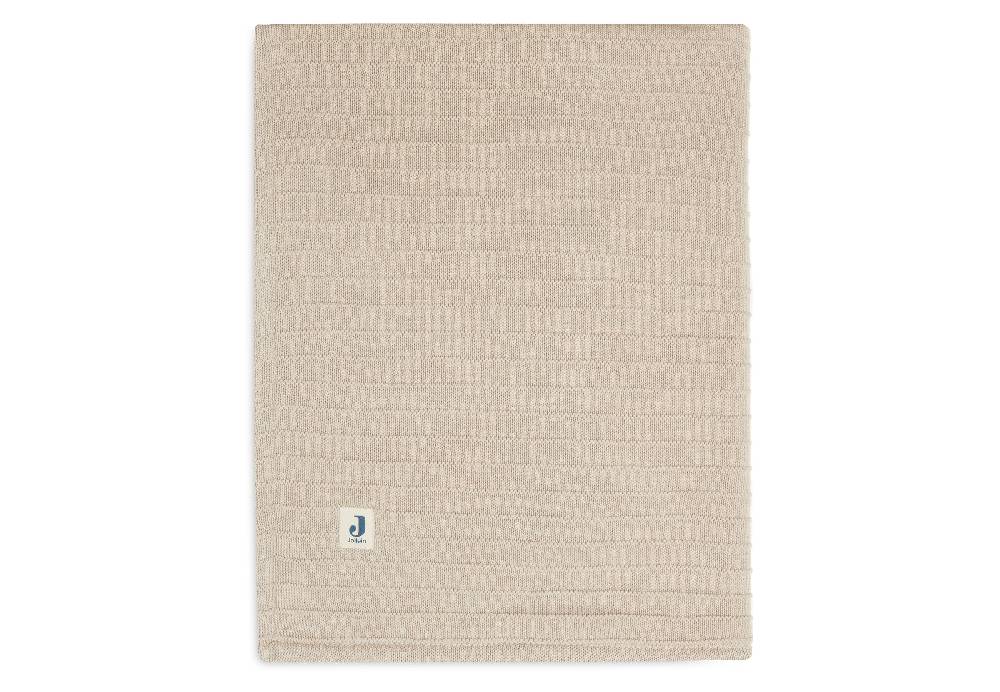 Jollein Decke Kinderbett 100x150cm Pure Knit Nougat/Velvet GOTS Begrenztes Angebot