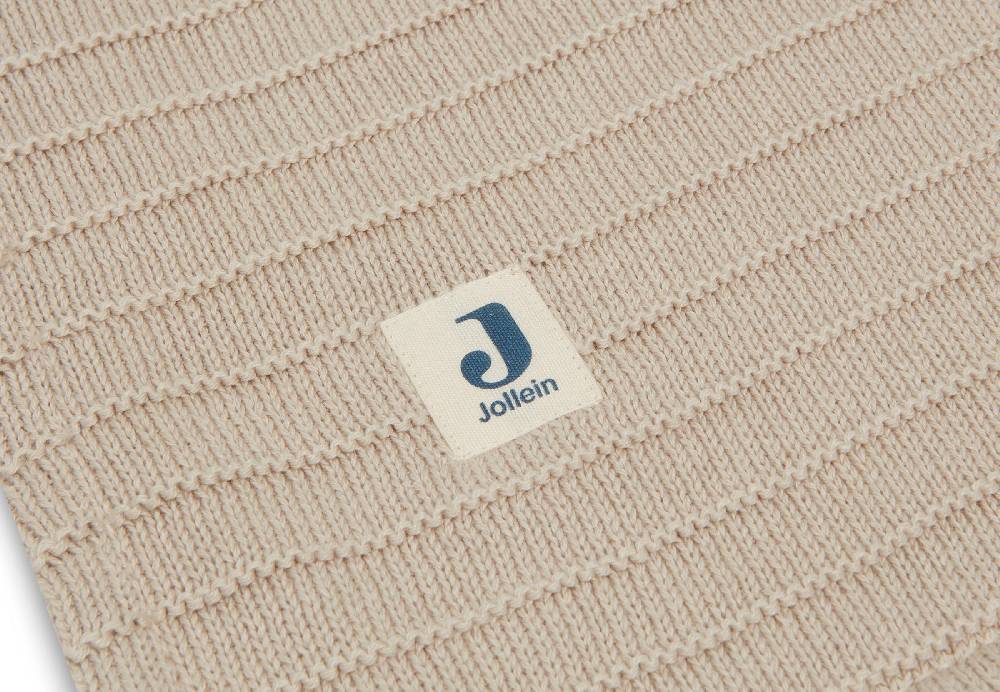 Jollein Decke Kinderbett 100x150cm Pure Knit Nougat/Velvet GOTS Begrenztes Angebot