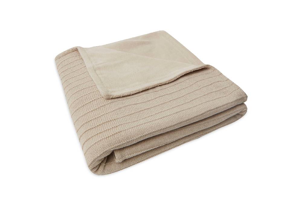 Jollein Decke Kinderbett 100x150cm Pure Knit Nougat/Velvet GOTS Begrenztes Angebot