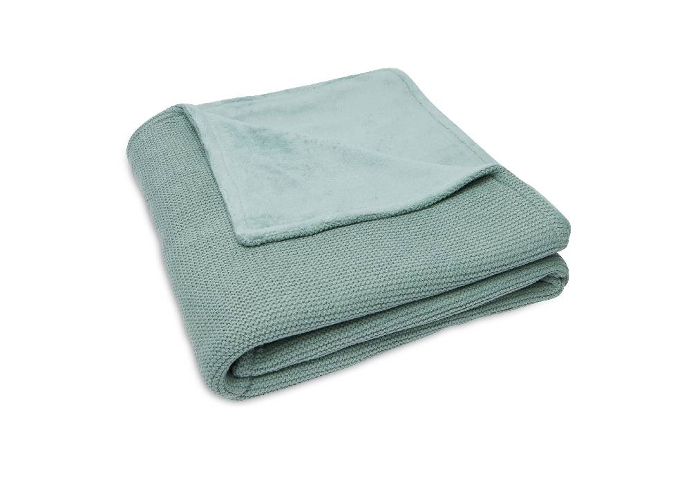 Jollein Decke Kinderbett 100x150cm Basic Knit Forest Green/Fleece Online Shopping