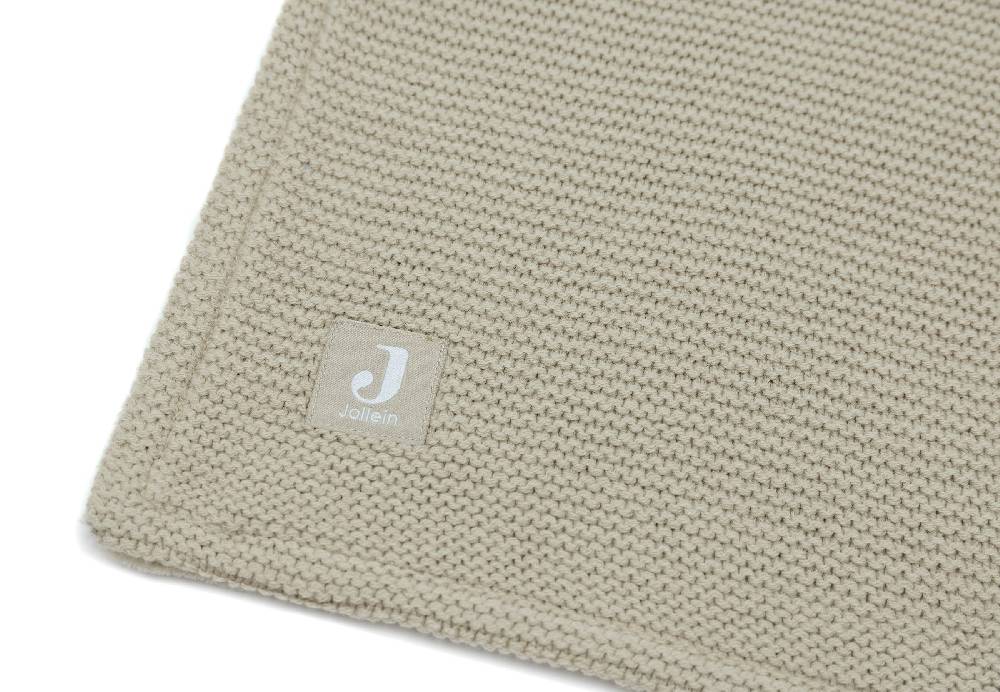 Jollein Decke Kinderbett 100x150cm Basic Knit Olive Green/Fleece Lagerräumung