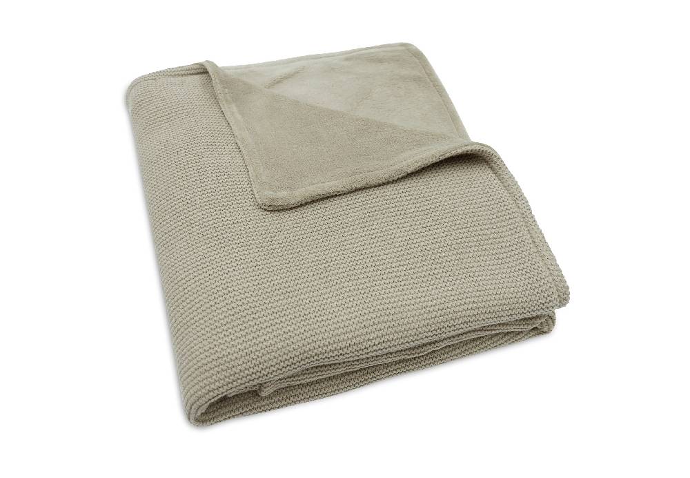 Jollein Decke Kinderbett 100x150cm Basic Knit Olive Green/Fleece Lagerräumung