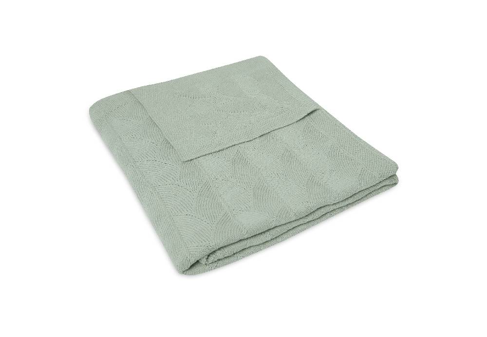 Jollein Decke Kinderbett 100x150cm Shell Knit Sea Foam GOTS Zeitlich begrenztes Angebot
